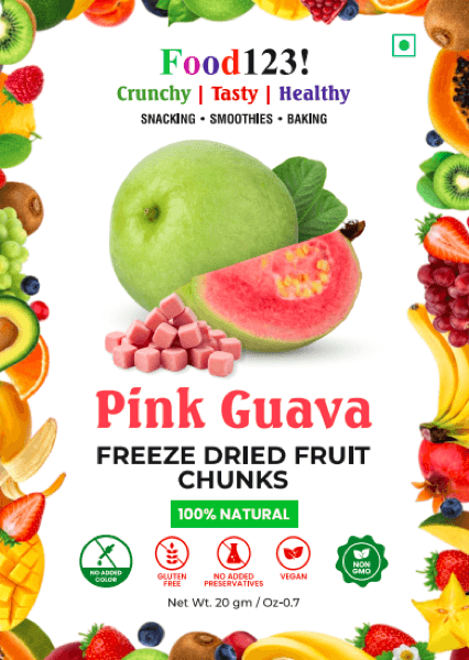 Pink guava freeze-dried fruit